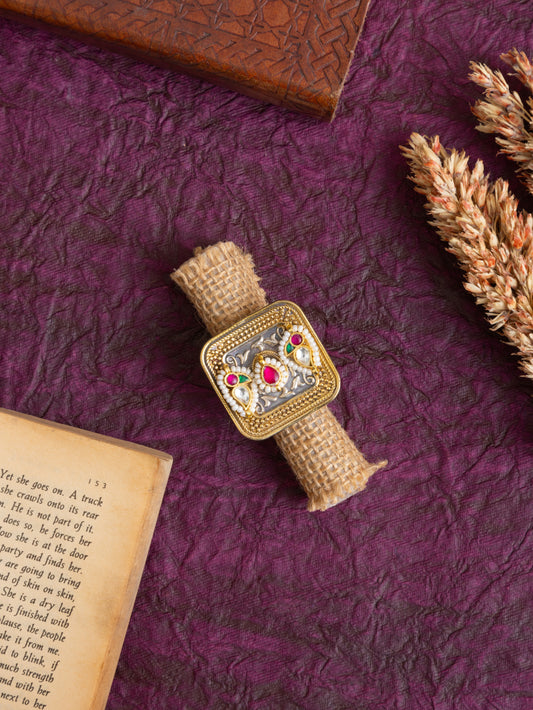 Madhu square kundan ring