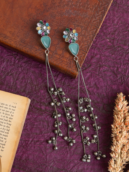 Mevanshi silver kashmiri earrings