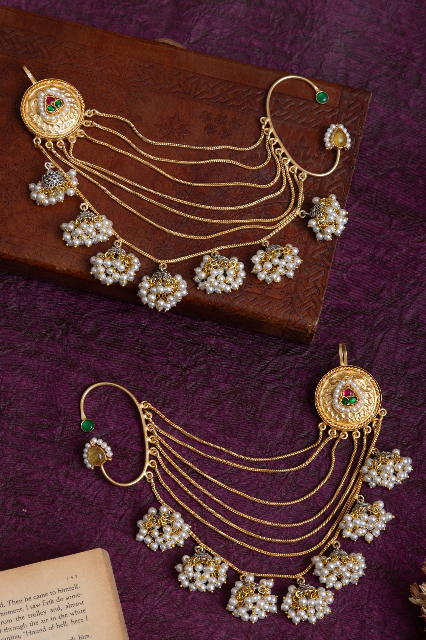 Kyna gold earcuff with hair extension