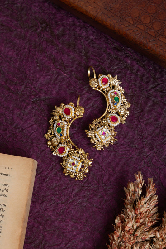 Janki pachi kundan gold earcuffs