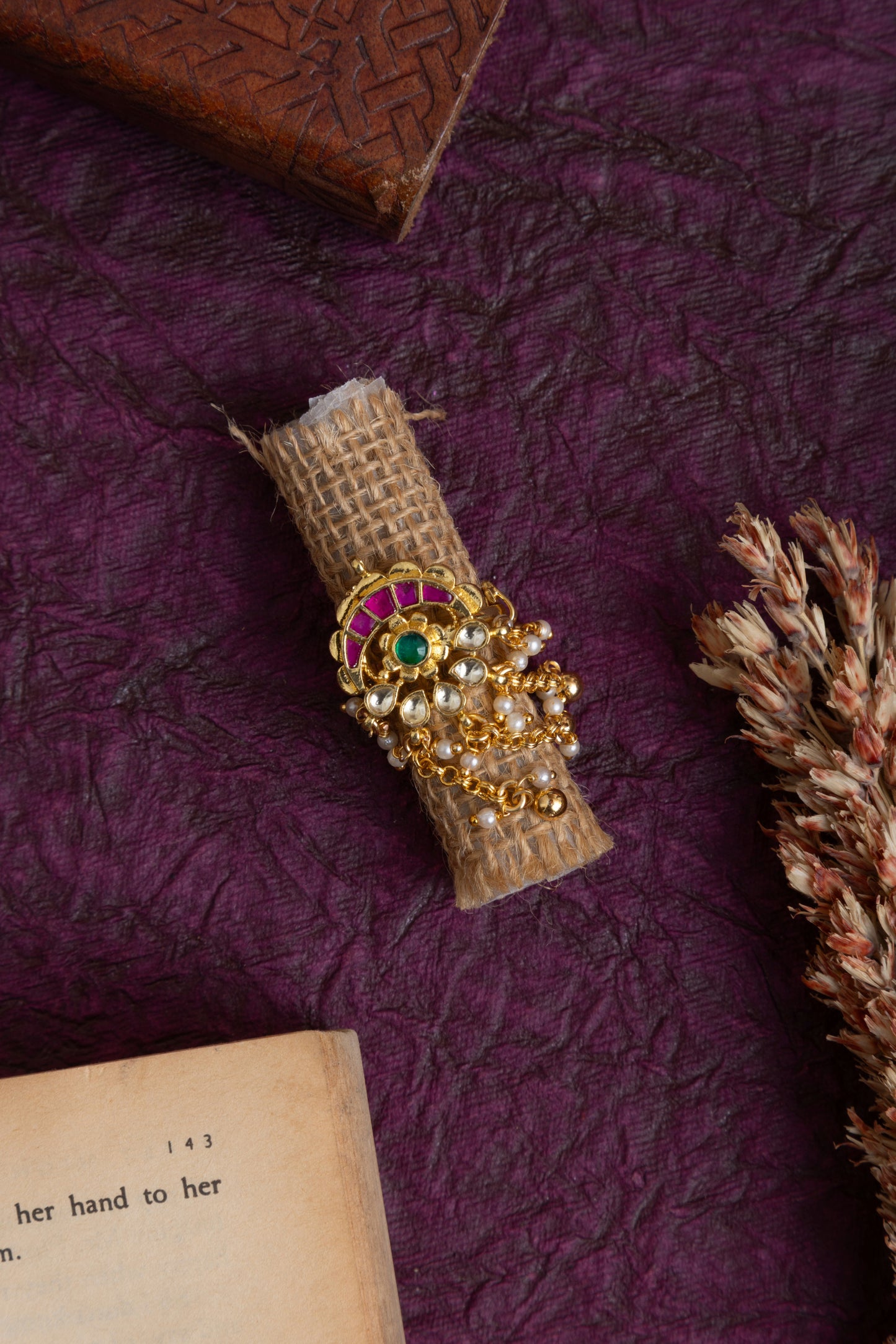 Pachi Kundan Jadau Ring