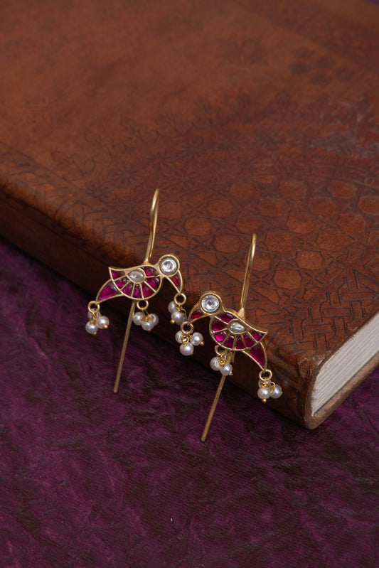 Debolina needle kundan earcuffs