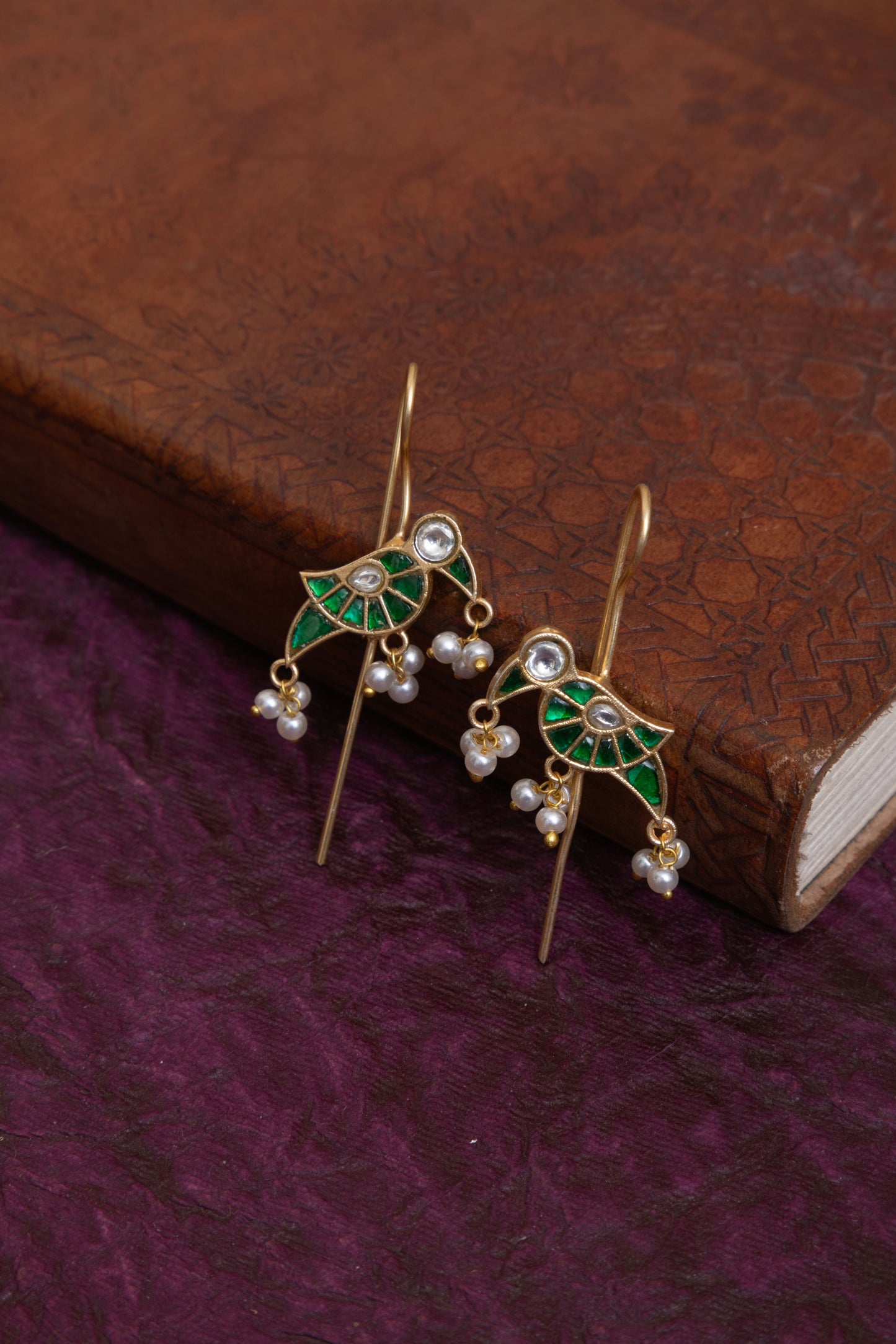 Debolina needle kundan earcuffs