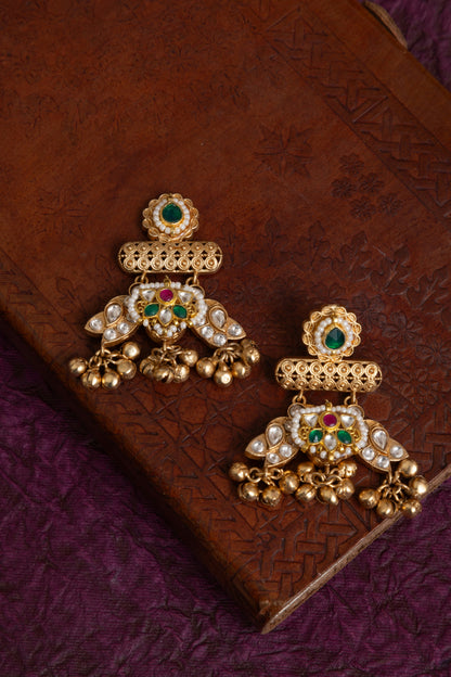 Jasmine pachi kundan gold necklace