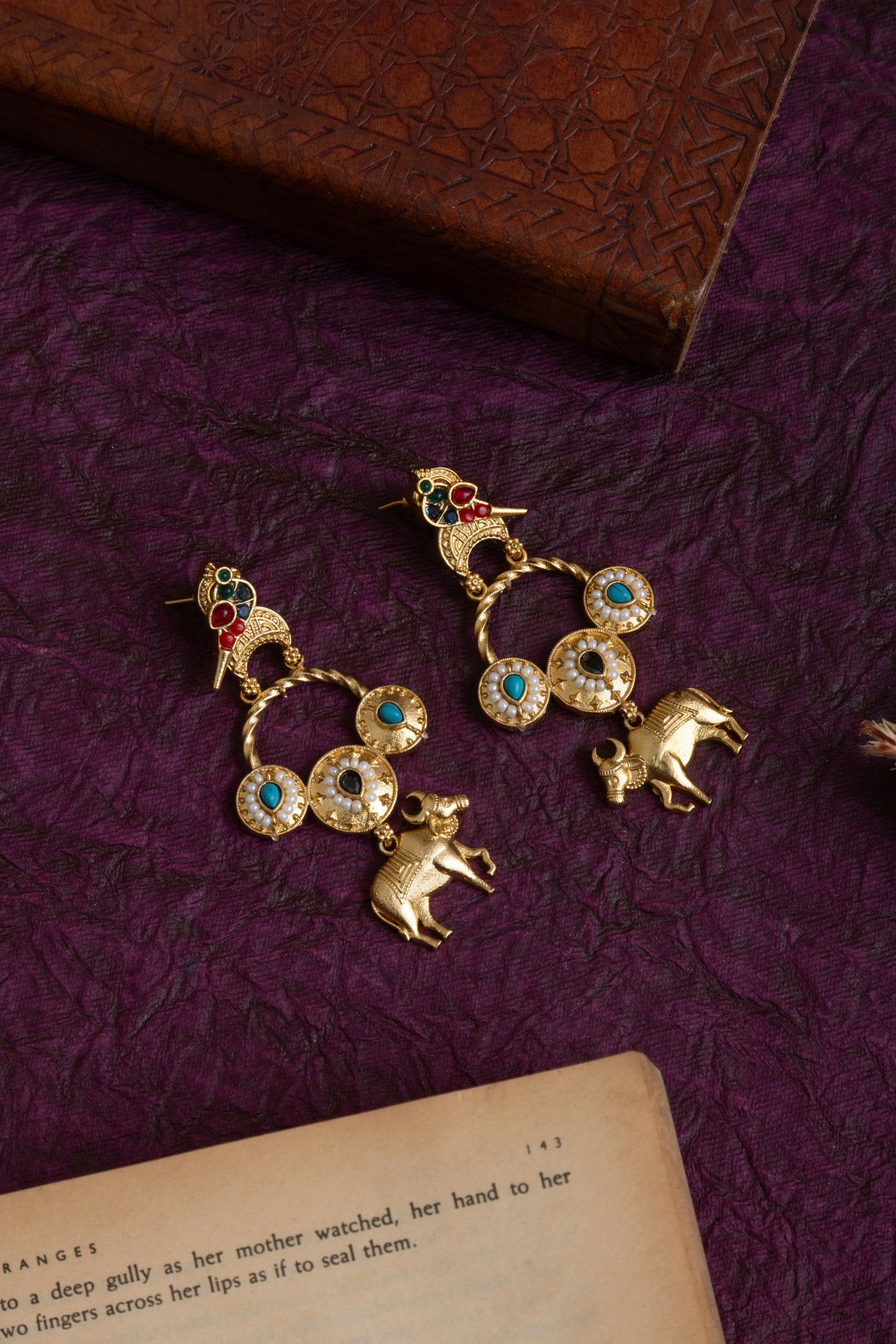 Bijal nandi gold earrings