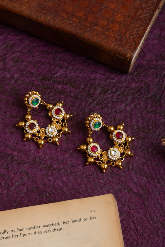 Anokhi mini kundan gold chandbali