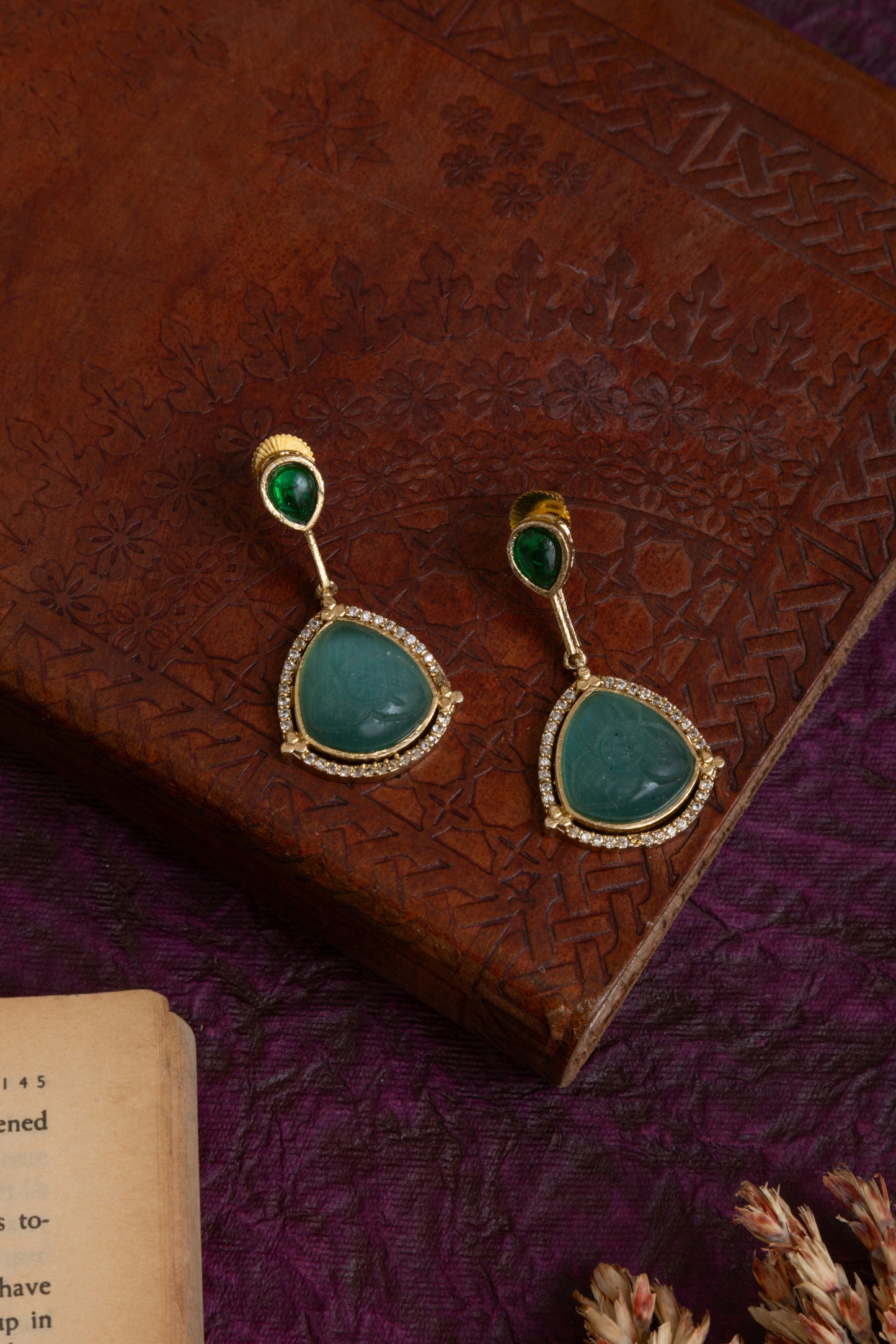 Cocktail Mossanite stone layered necklace