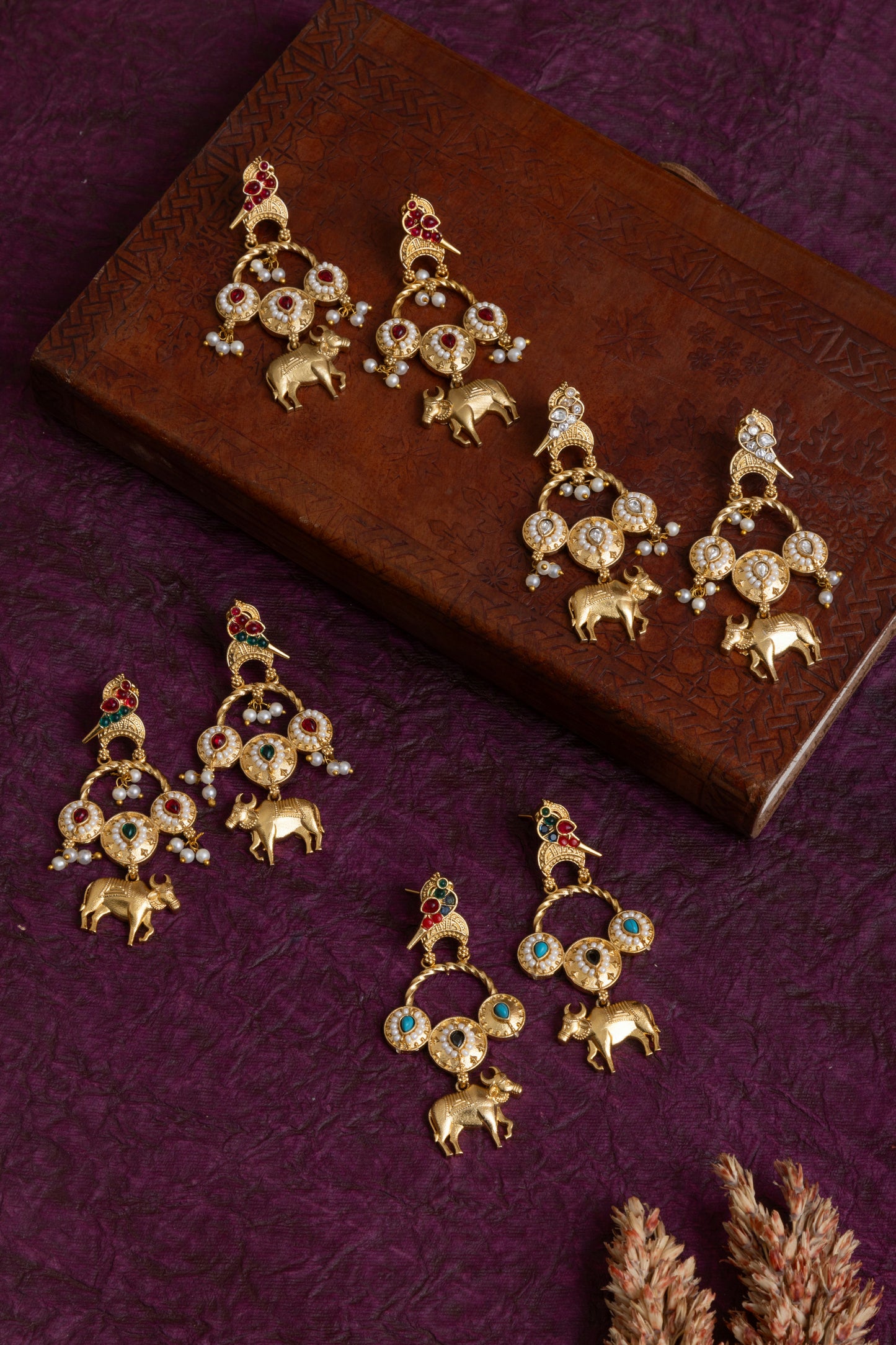 Bijal nandi gold earrings