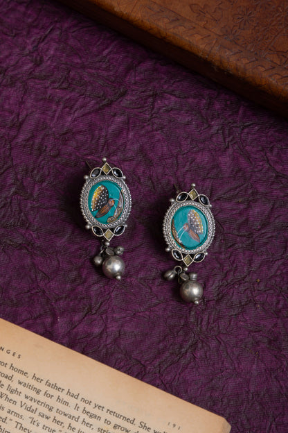 Pichwai art silver studs