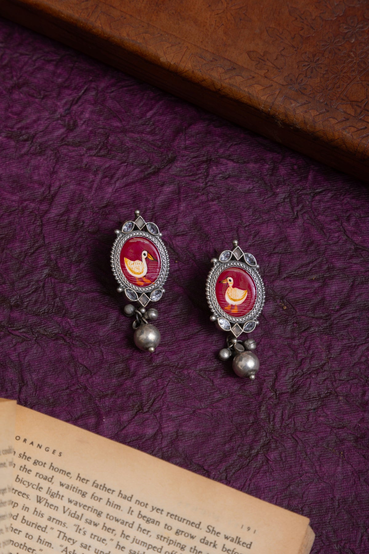 Pichwai art silver studs