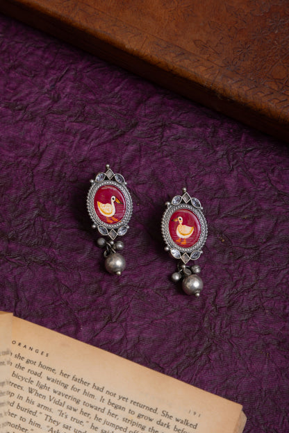 Pichwai art silver studs