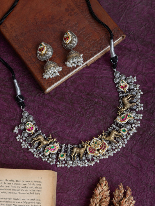 Ridhima fusion kundan deer choker