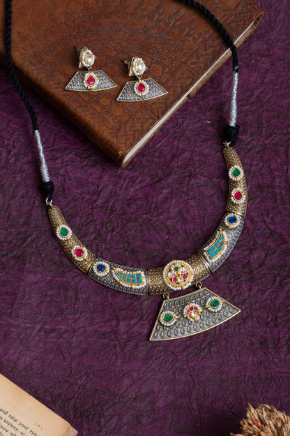 Garima fusion two tone pachi kundan hasli choker