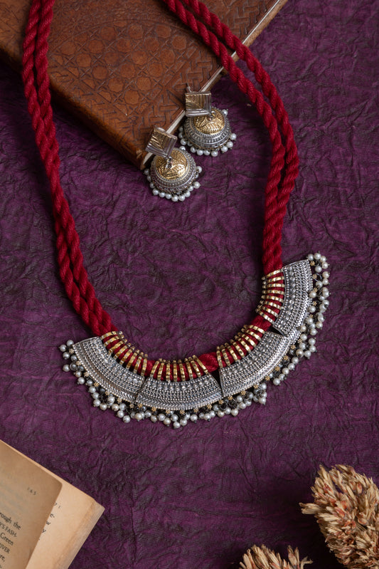 Rachna two tone fusion silver choker