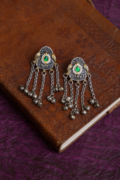 Mugdha two tone Silver fusion kashmiri pachi kundan choker