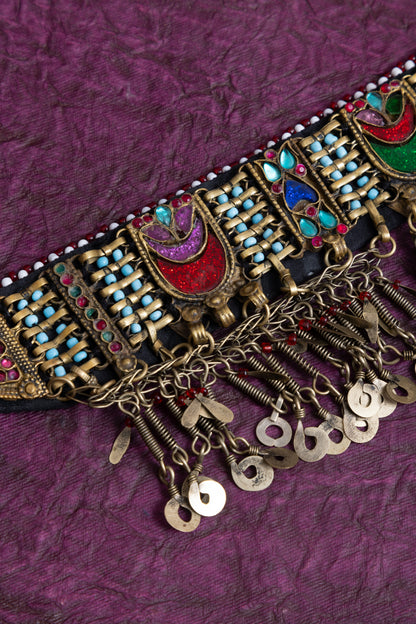 Afghani Vintage thread pendant choker