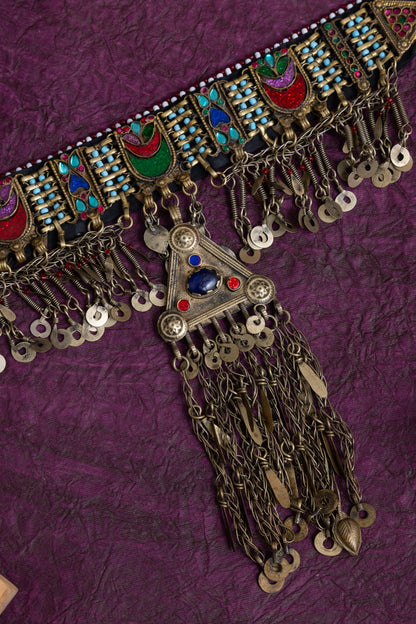 Afghani Vintage thread pendant choker