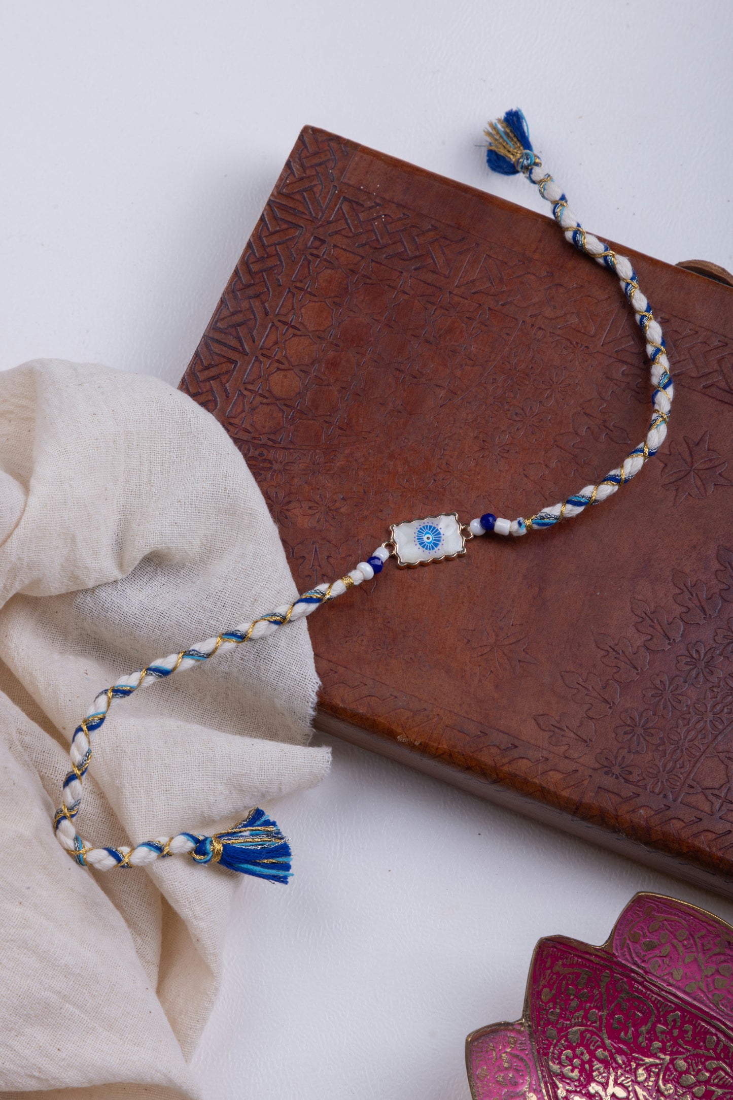 Evil eye mother of pearl rakhi