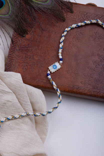 Evil eye mother of pearl rakhi