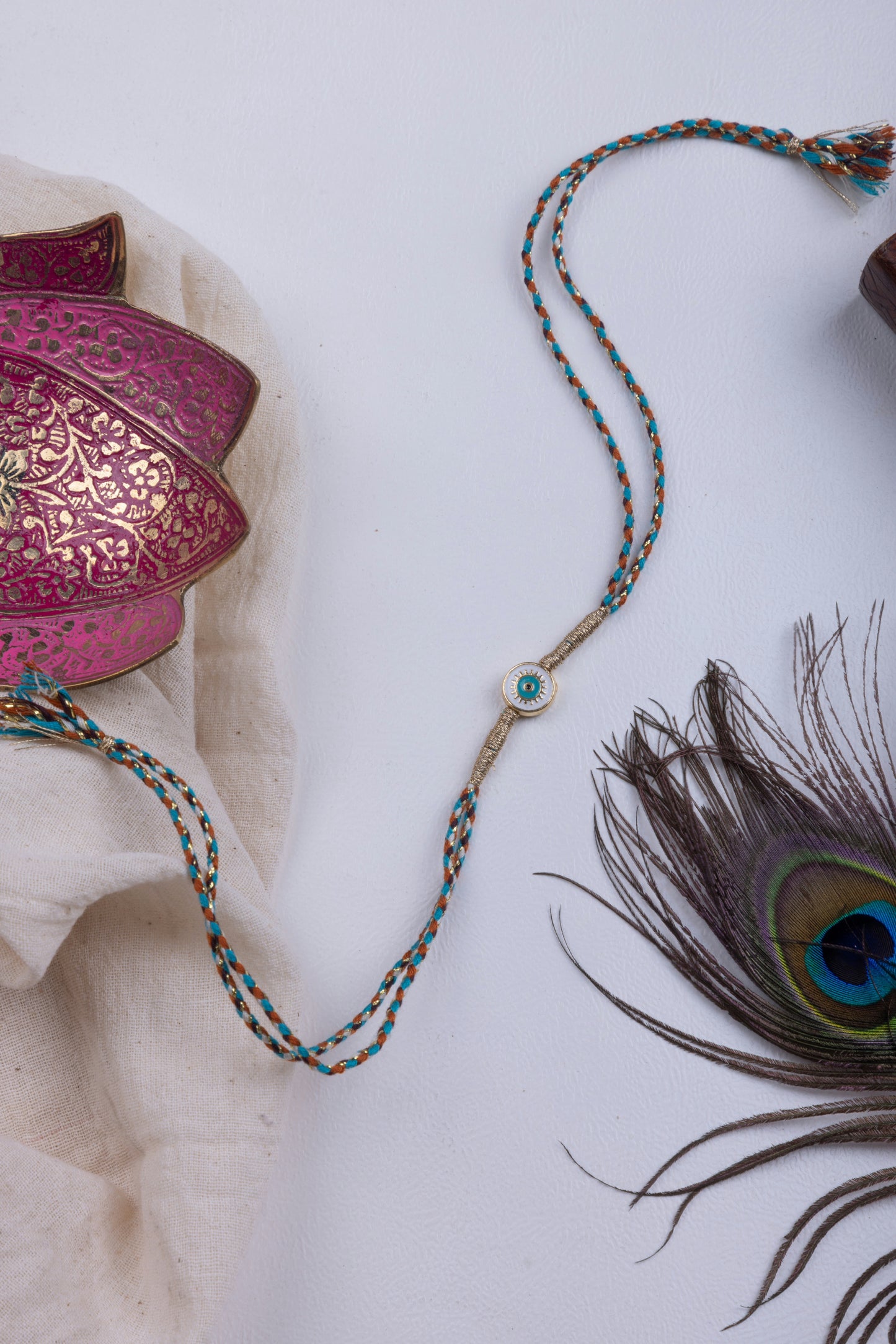 Evil eye turquoise rakhi