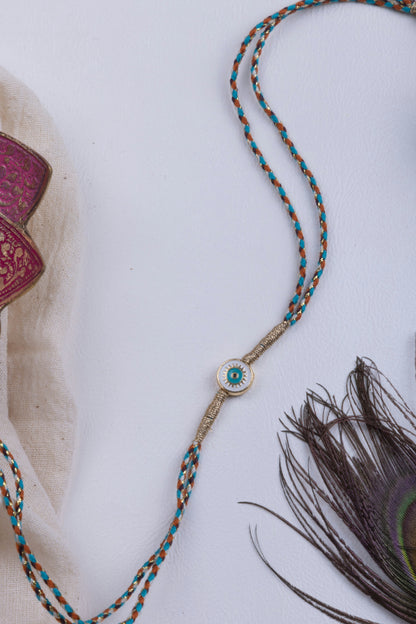 Evil eye turquoise rakhi