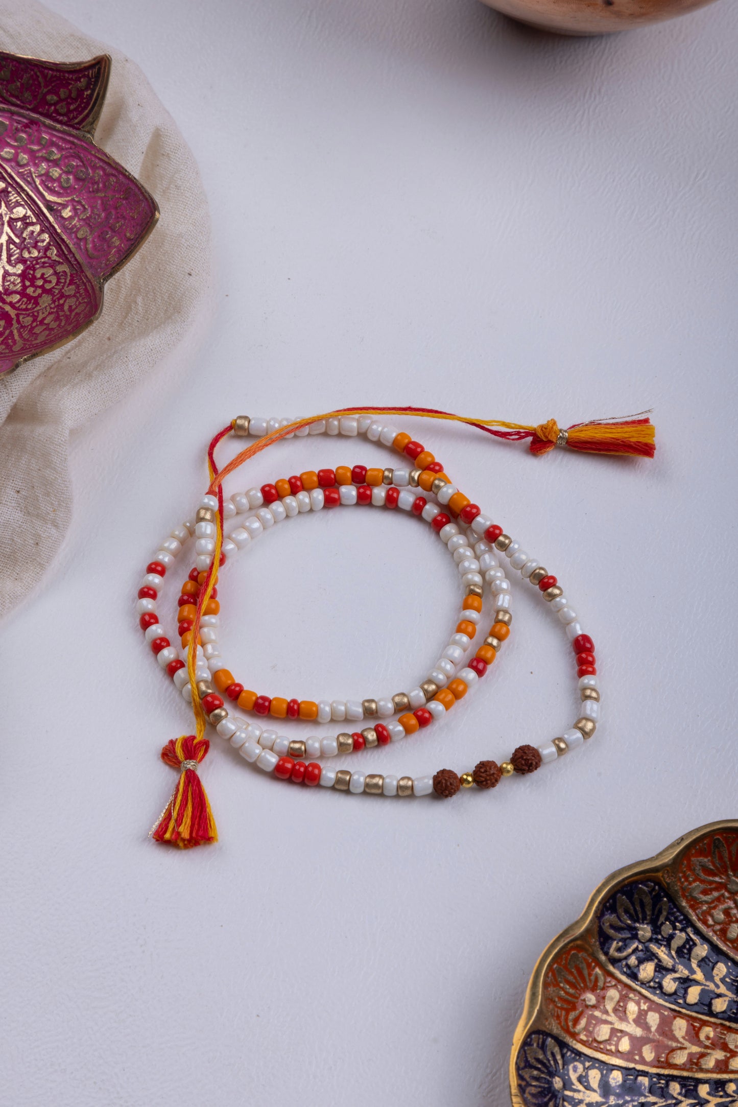 Rudraksh beaded wrap rakhi
