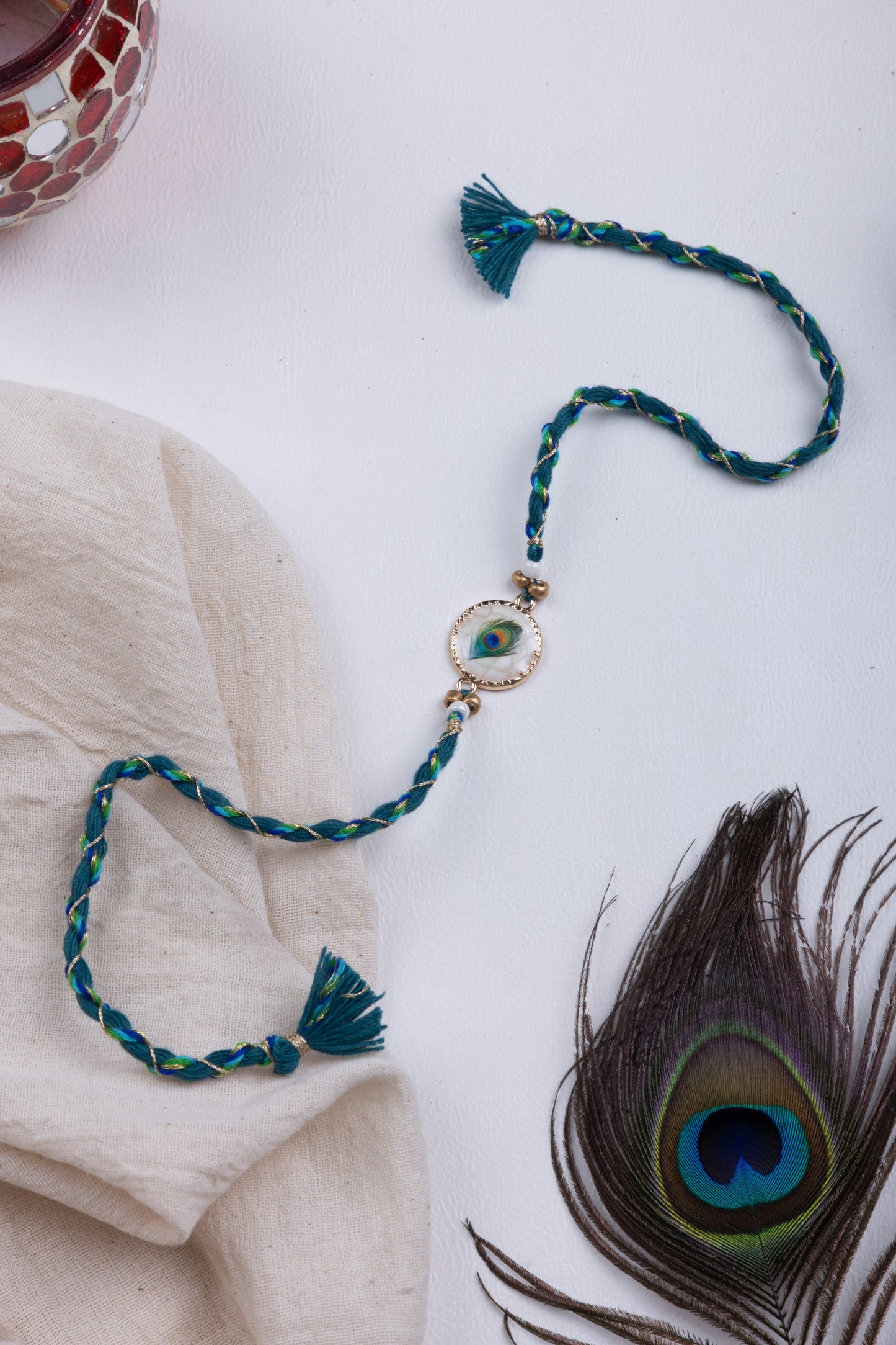 Feather mothe of pearl rakhi