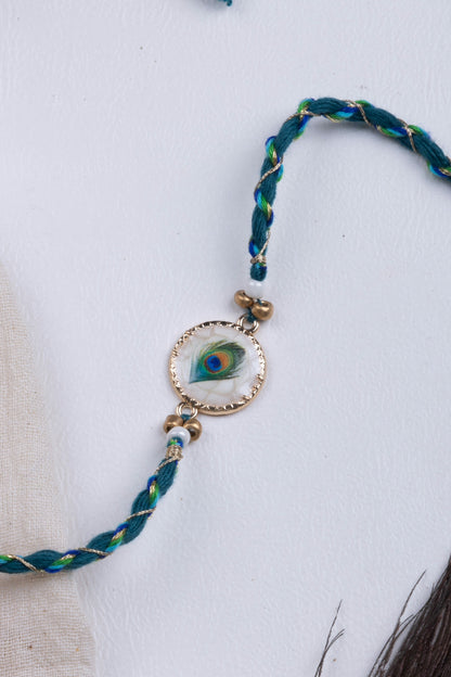 Feather mothe of pearl rakhi