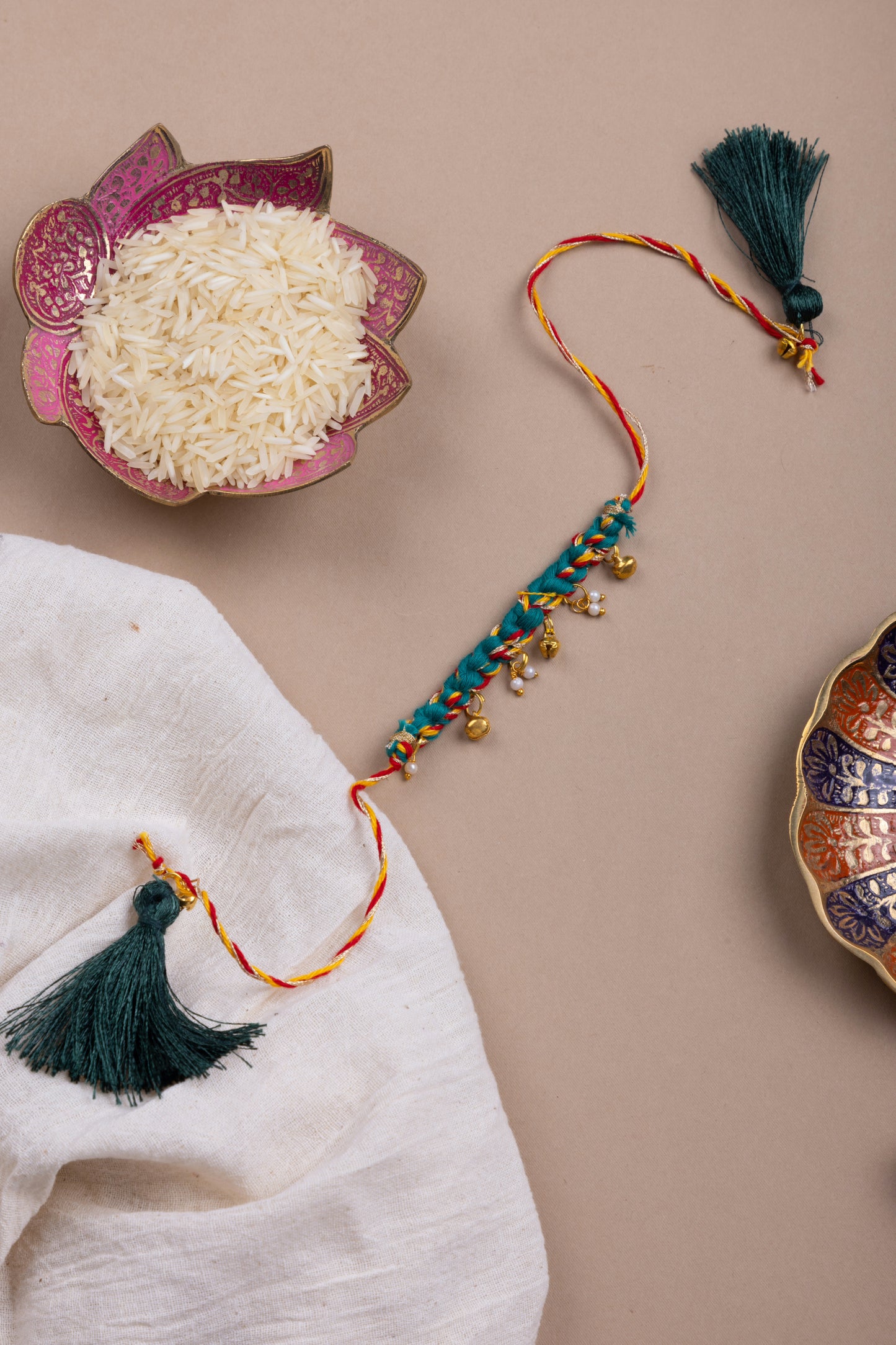 Green ghunghroo tassel rakhi