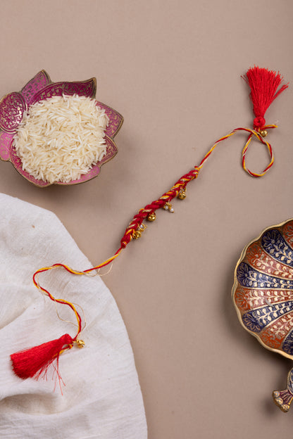 Red ghunghroo tassel rakhi