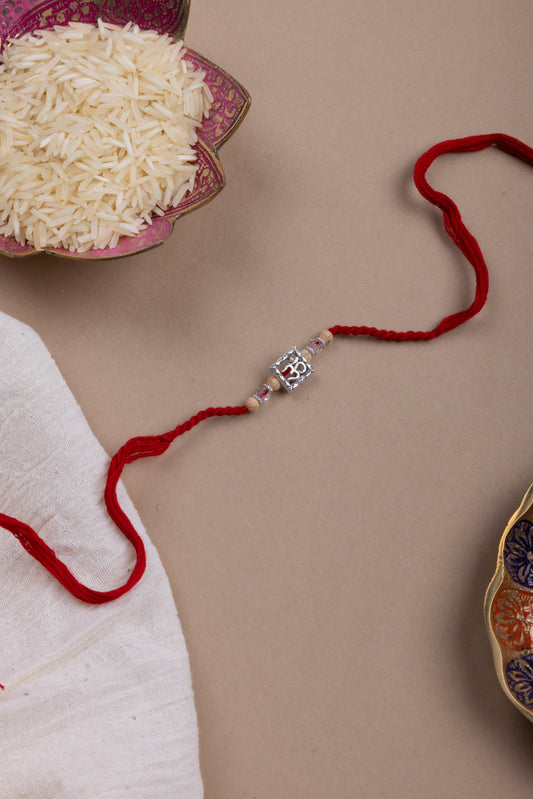 Crystal beads om rakhi