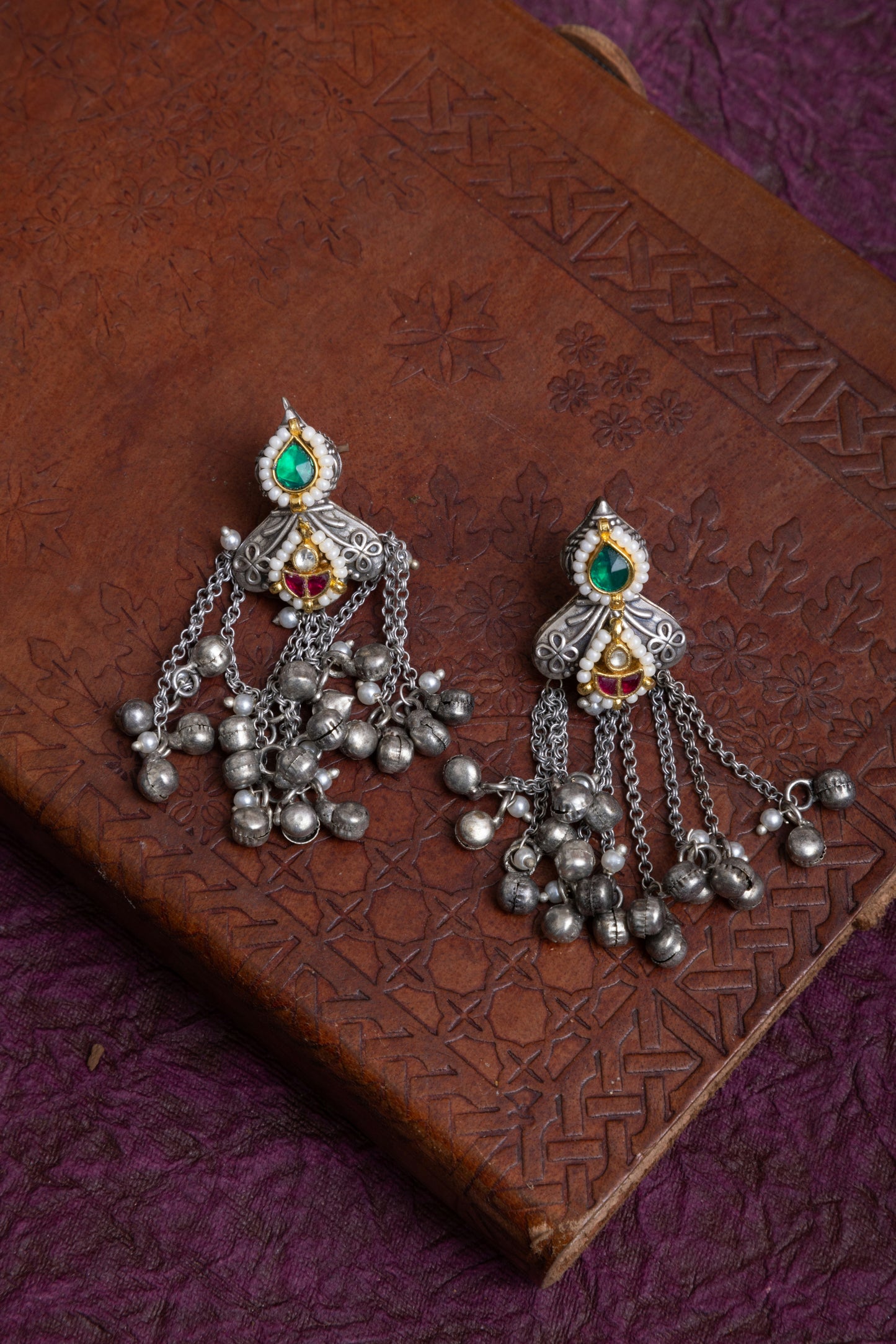 Vani pachi kundan earrings
