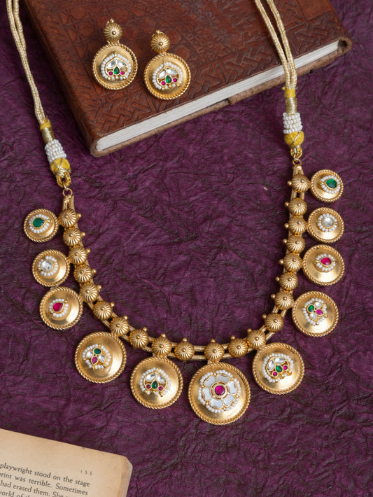 Bindu gold fusion kundan choker