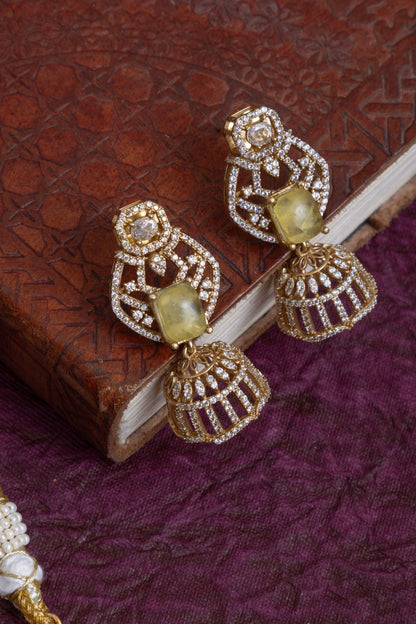 Jigna american diamond gold choker