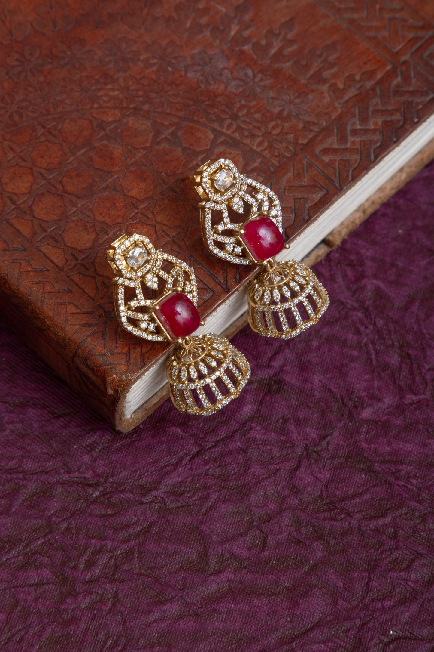 Jigna american diamond gold choker