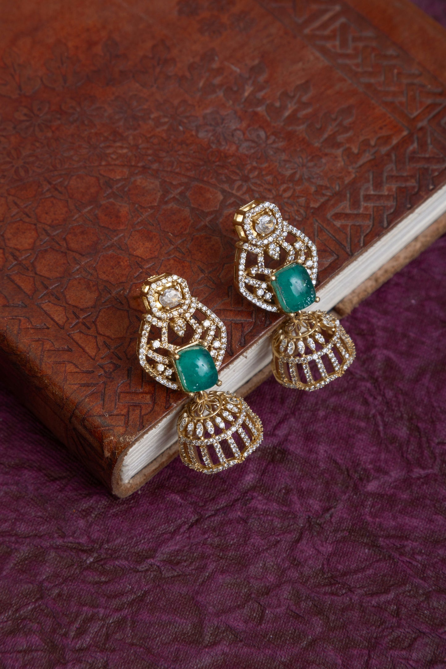 Jigna american diamond gold choker