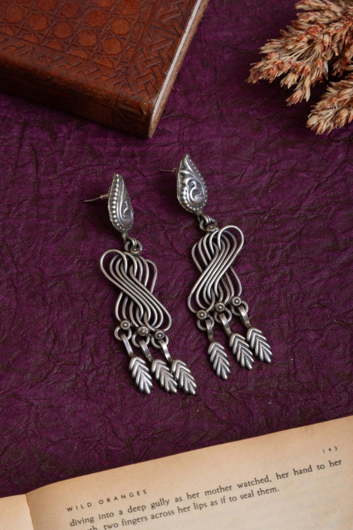 Silver replica german silver necklace ,earrings and payal combo