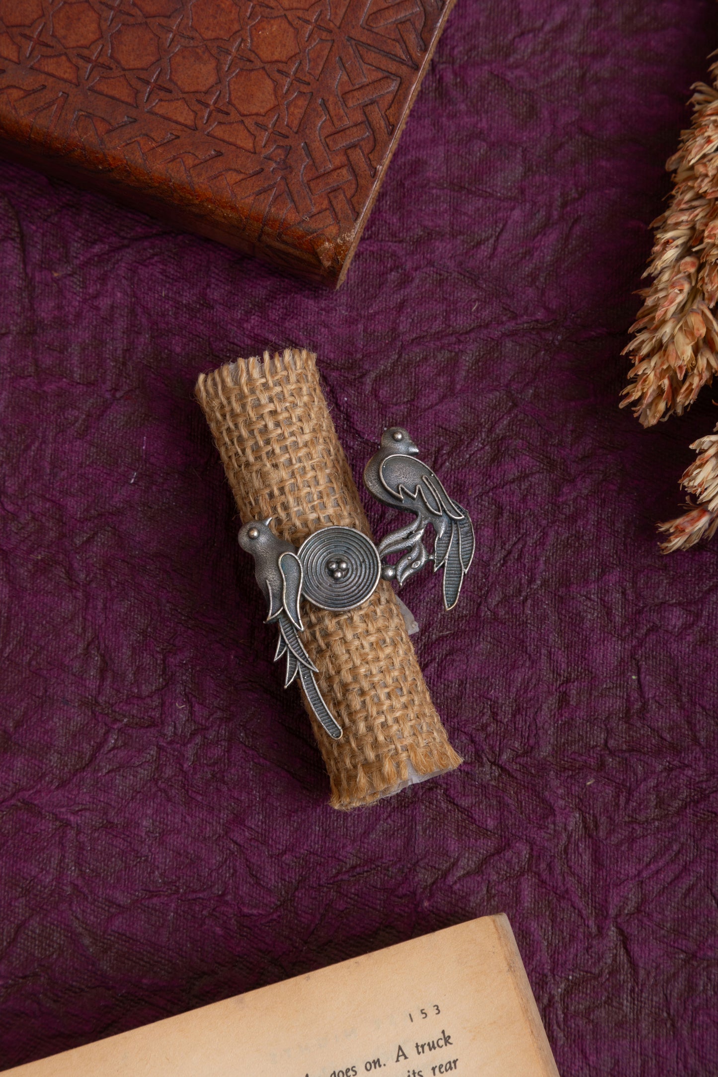 Purnima silver parrot ring