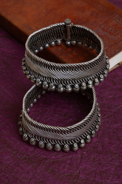 Silver replica german silver necklace ,earrings and payal combo