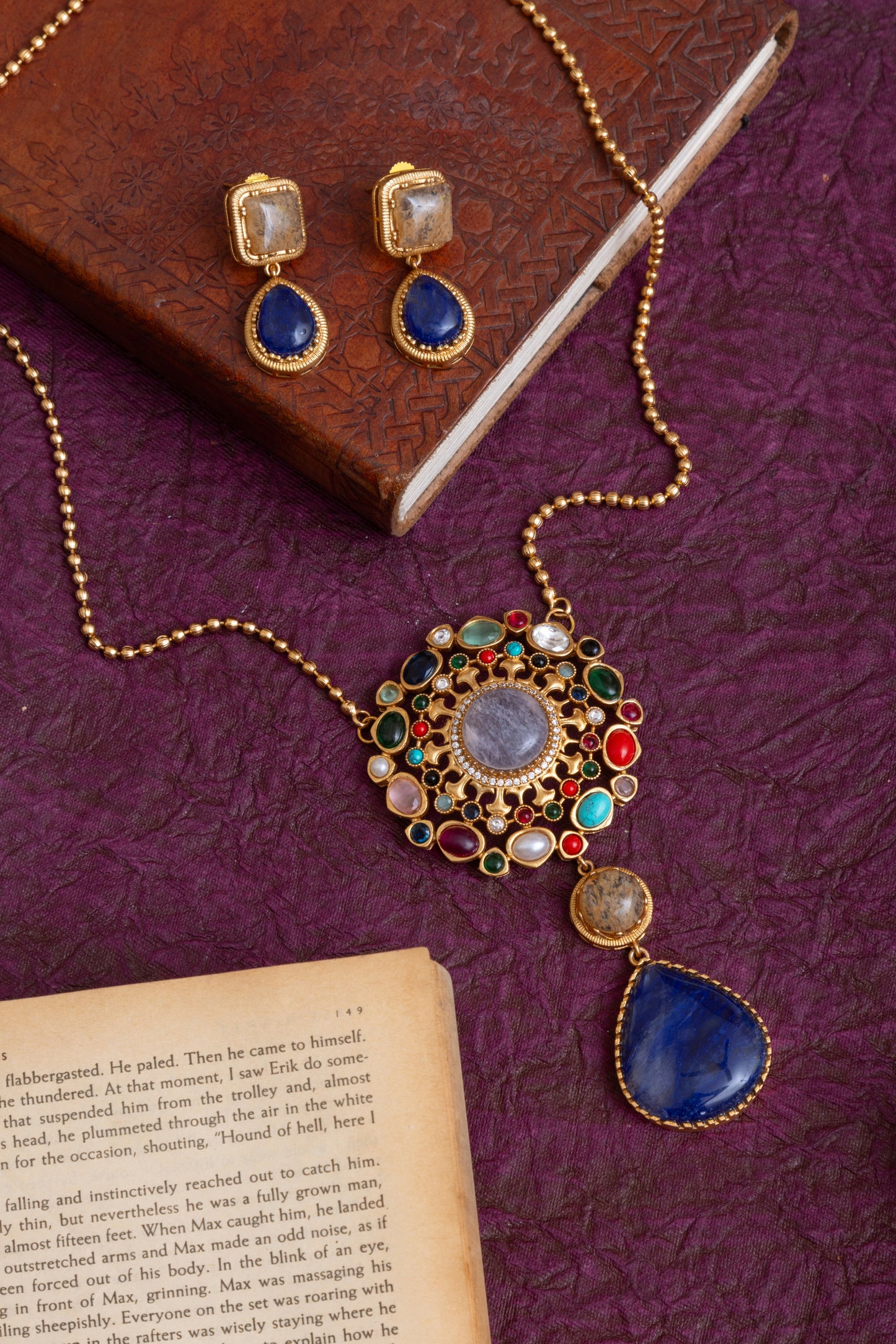 Parul Russian stone gold necklace