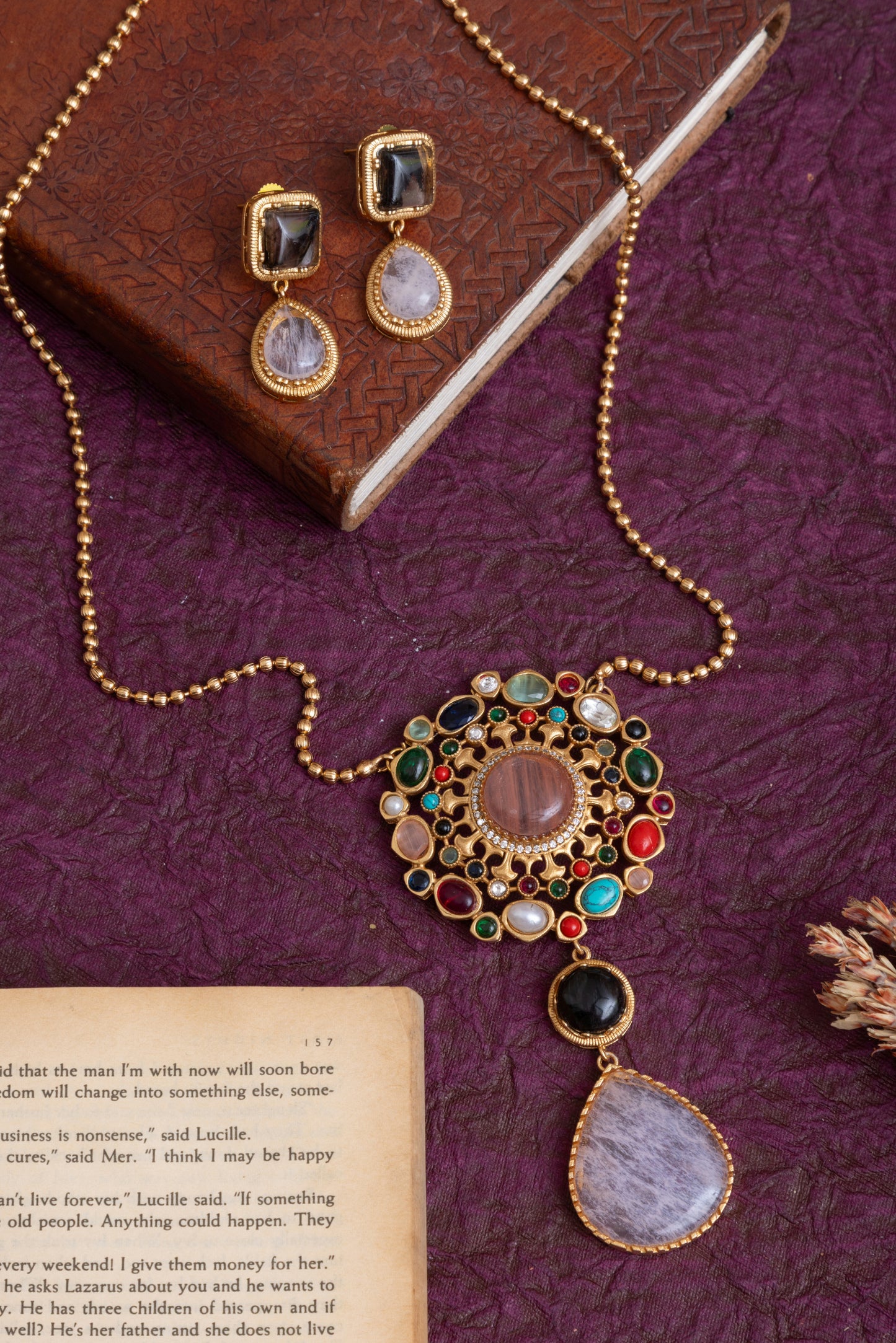 Parul Russian stone gold necklace