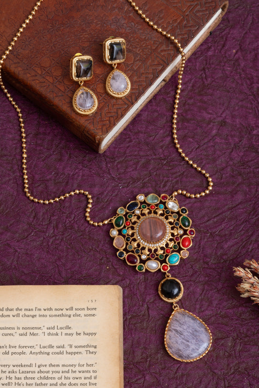 Parul Russian stone gold necklace