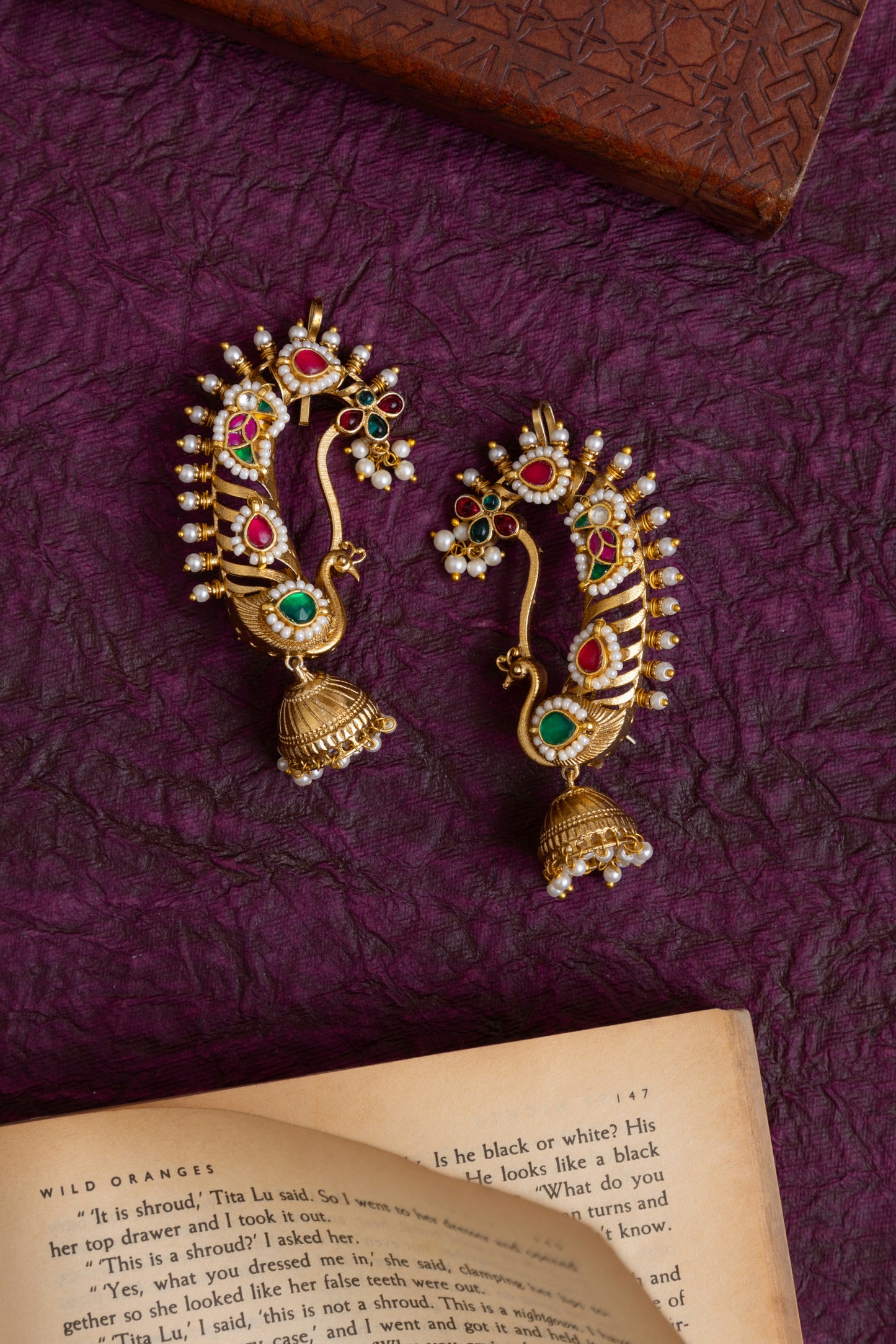 Anu gold kundan earcuffs