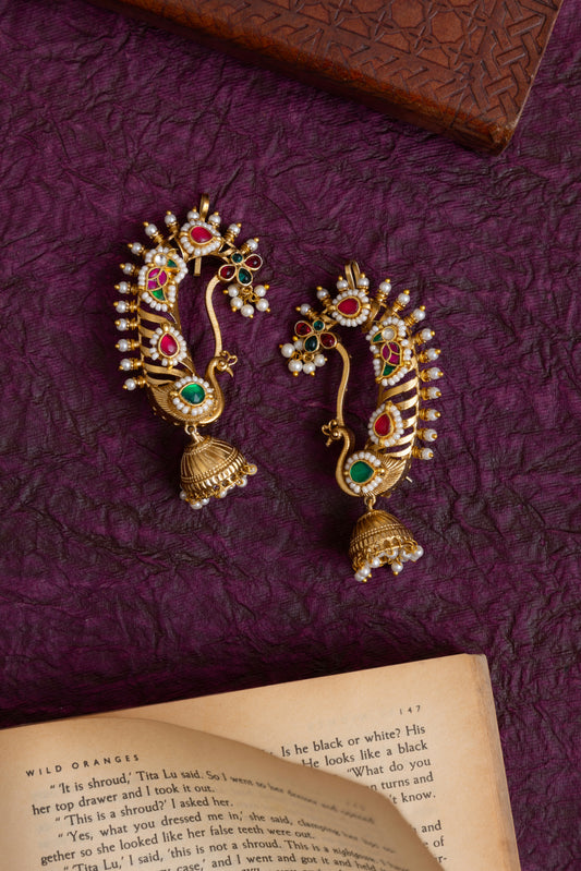 Anu gold kundan earcuffs