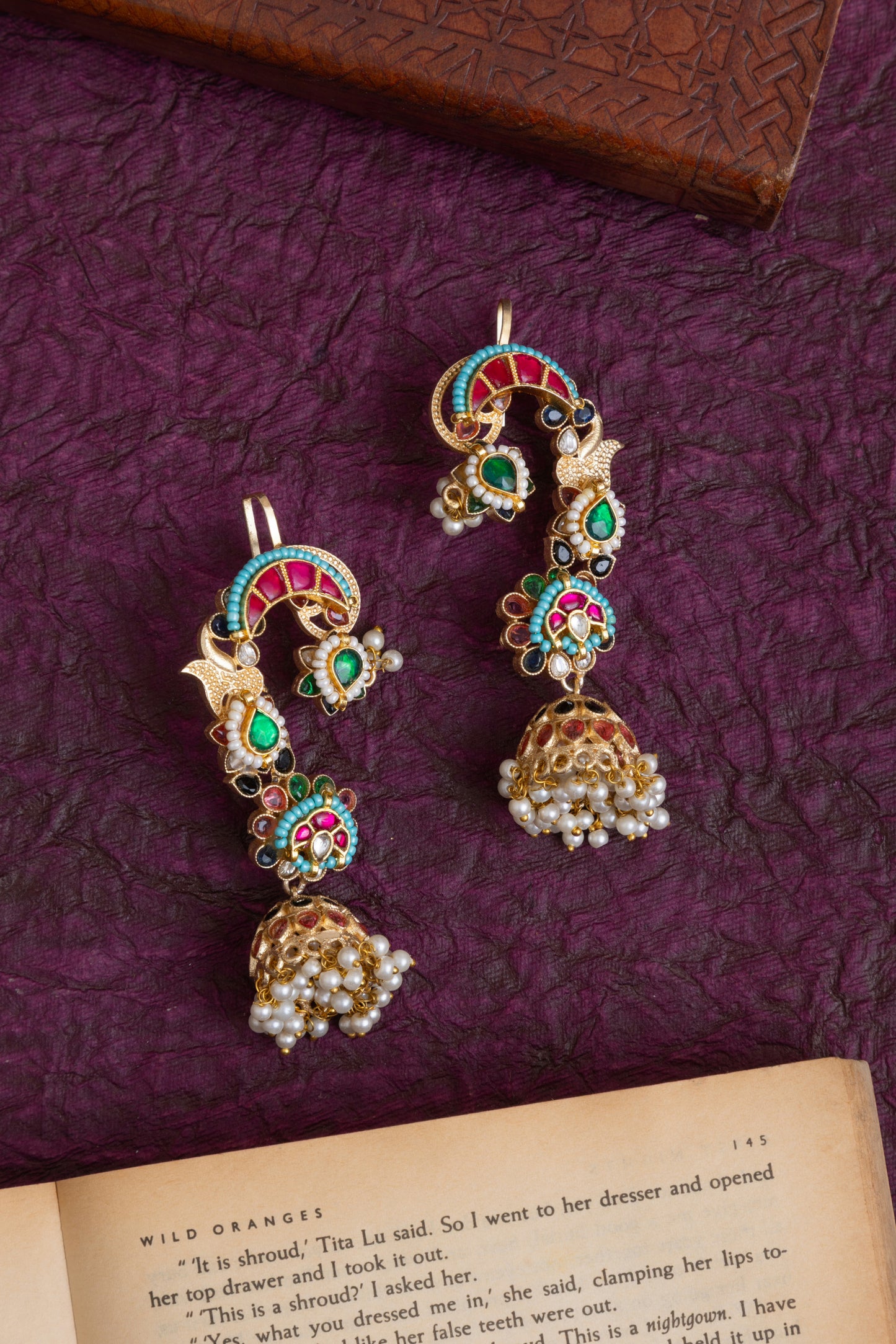 Rupmati gold kundan earcuffs