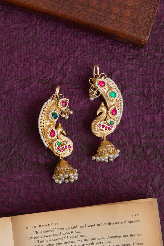 Anju gold kundan earcuffs