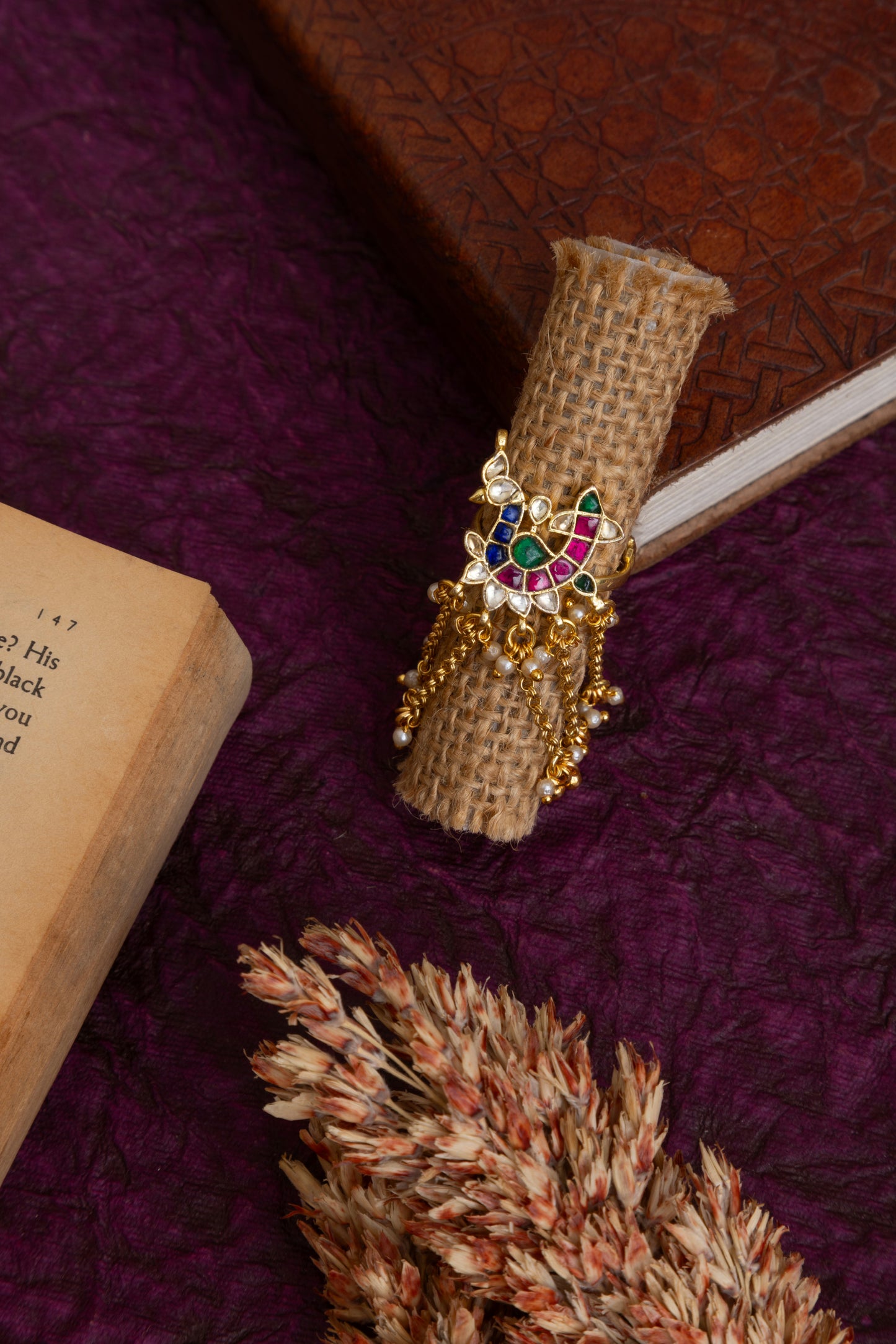 Pari Peacock jadau kundan ring