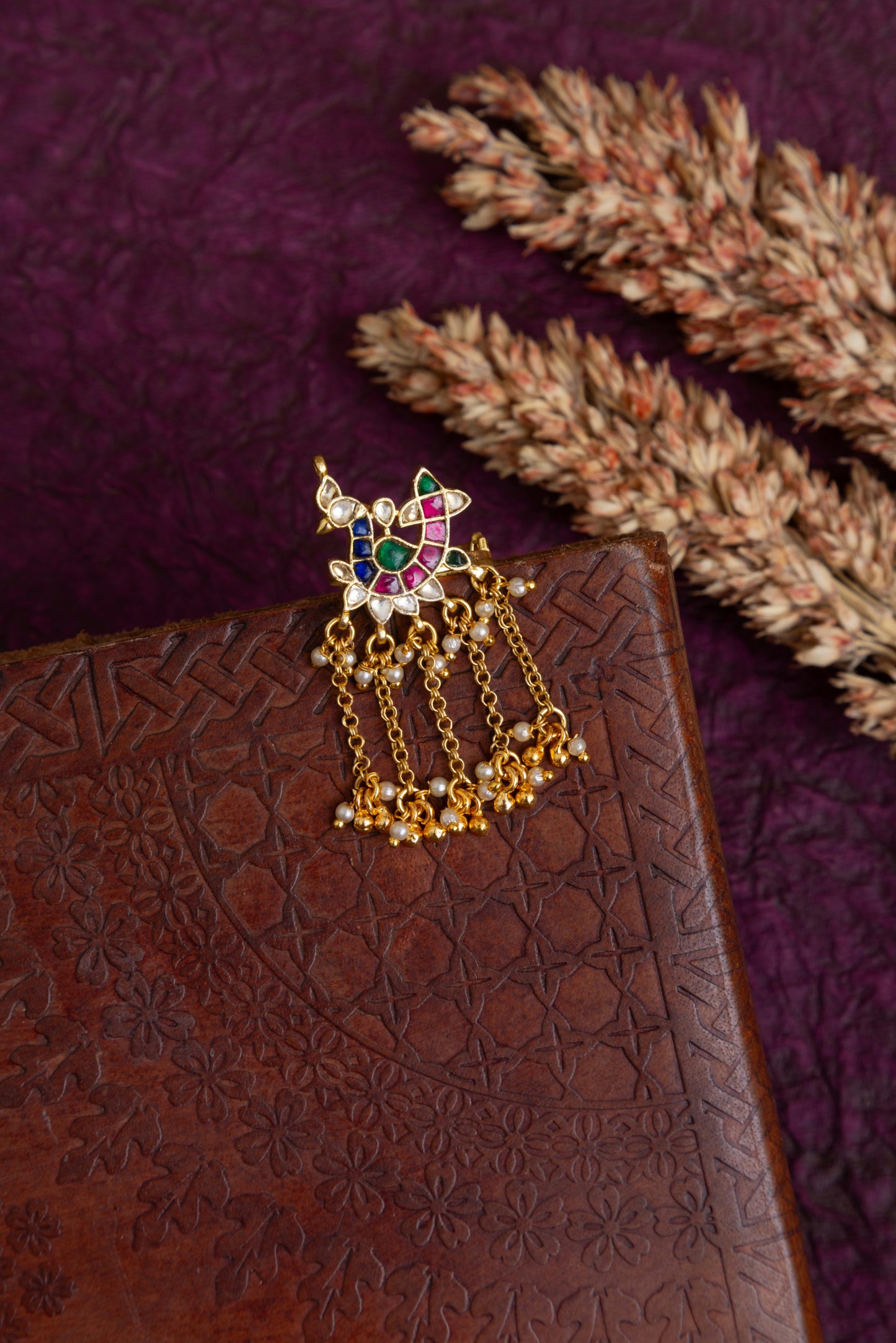 Pari Peacock jadau kundan ring