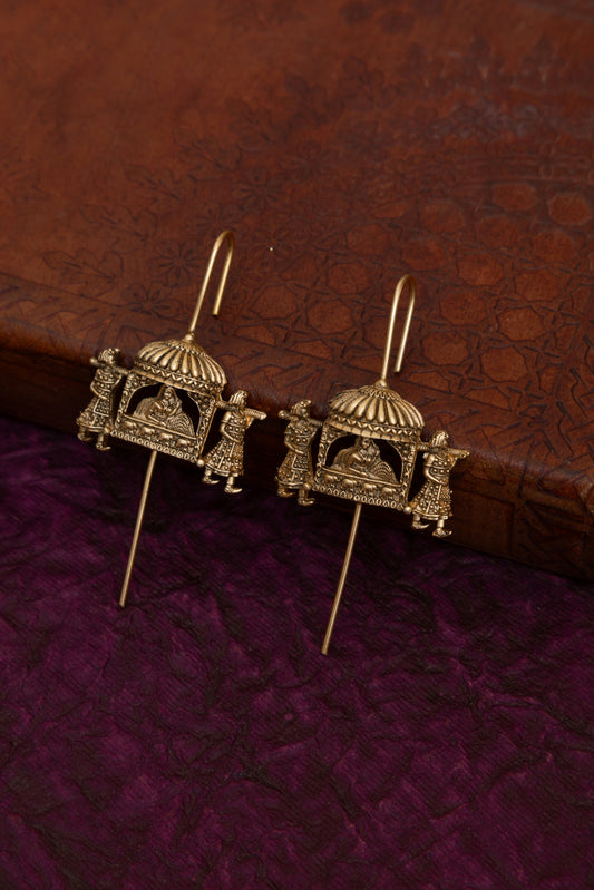 Baarat needle kundan gold earcuff