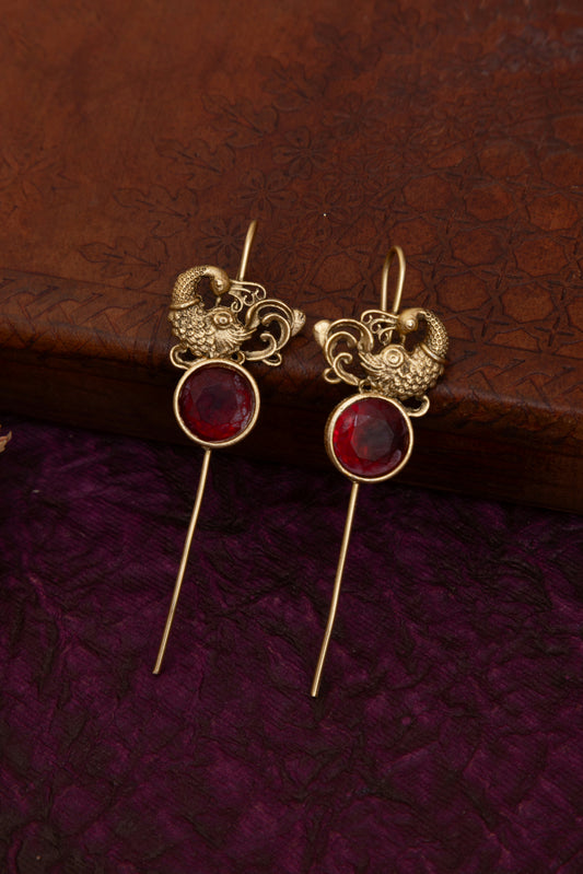 Peahen gold earcuff